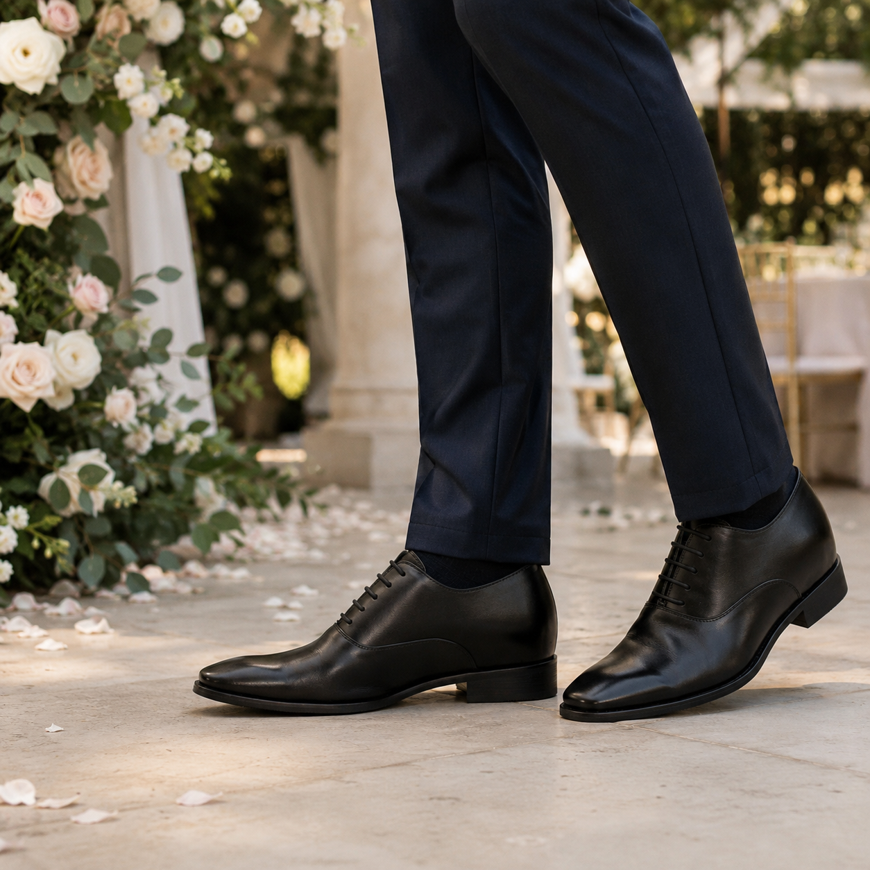 Black elevator shoes Dionigi +2.76 inches